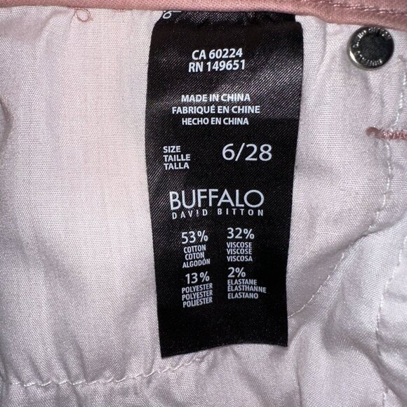 Buffalo Jeans Womens 6 Aubrey Mid Rise Stretch Super Soft Ankle Grazer Pink - Picture 6 of 8